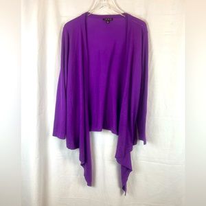 IMAN Waterfall cardigan purple xl rayon blend sweater